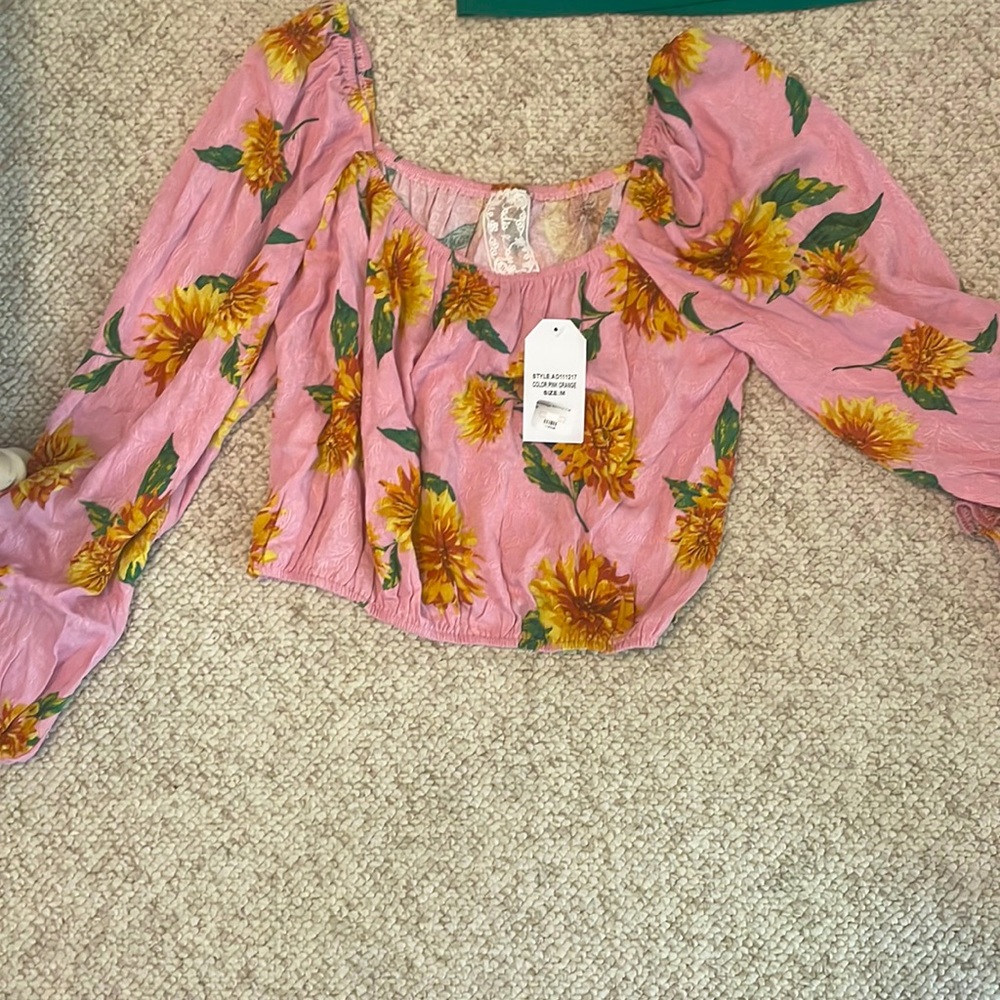 Off shoulder floral top size medium